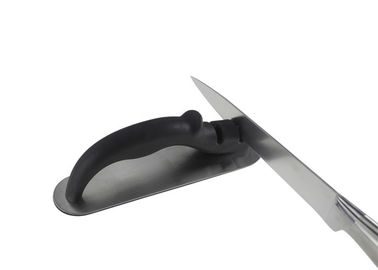 Manual Black Two Step Knife Sharpener , Coarse Knife Sharpener For Pocket Knife